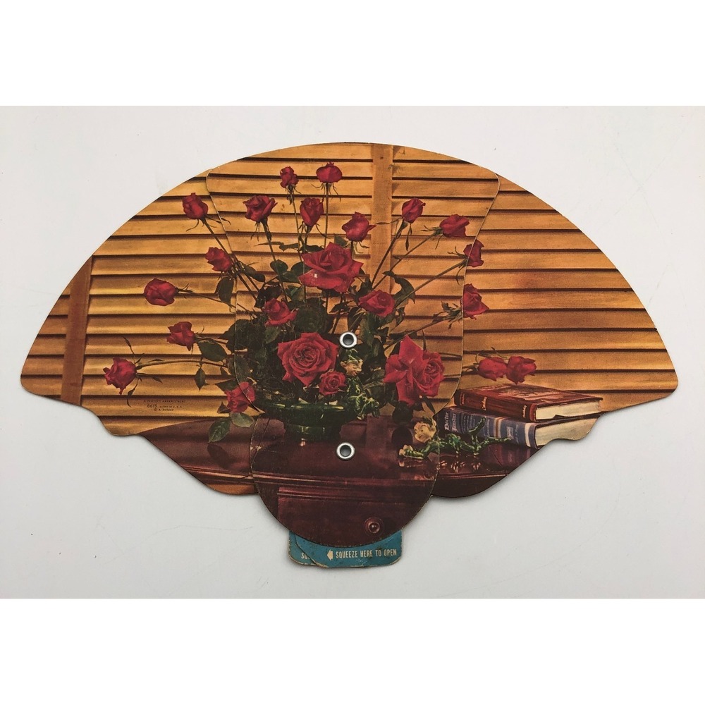 VINTAGE Somerset floral co. Evansville, IN FAN advertising Bouquet roses EUC